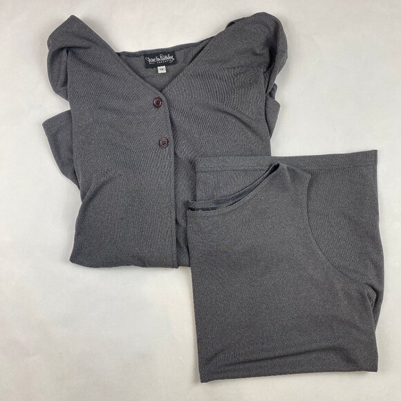 Diane von Furstenberg Concepts Gray Cardigan and Tank Set Women's Size 1X - Picture 1 of 16